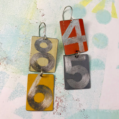 RESERVED  86 45 Mixed Rectangles Tin Earrings