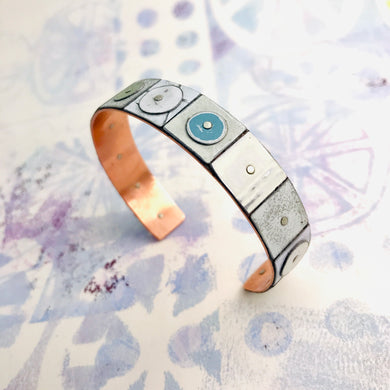 All Whites Upcycled Tesserae Tin Cuff