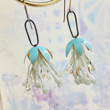 Load image into Gallery viewer, Aqua &amp; White Fuchsia Earrings