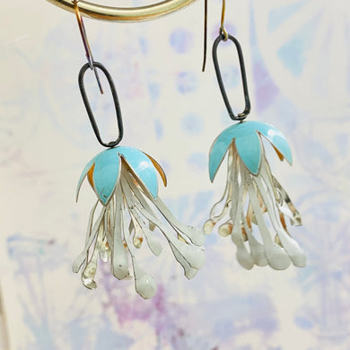 Aqua & White Fuchsia Earrings