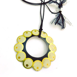 Circle of Pearls Upcycled Tin Necklace