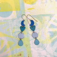 Load image into Gallery viewer, Mixed Blues Lucky Charms Zero Waste Tin Earrings