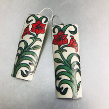 Load image into Gallery viewer, Red Lillies Recycled Tin Earrings