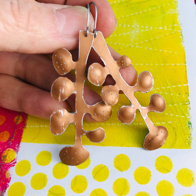 Matte Copper Matisse Leaves Upcyled Tin Earrings