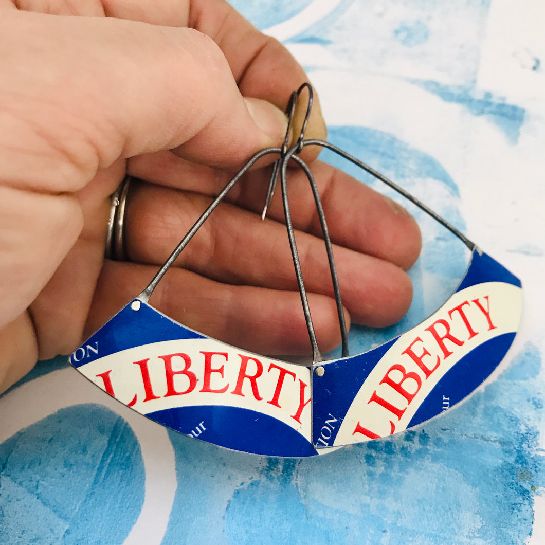 Liberty Wide Arc Edge Recycled Tin Earrings