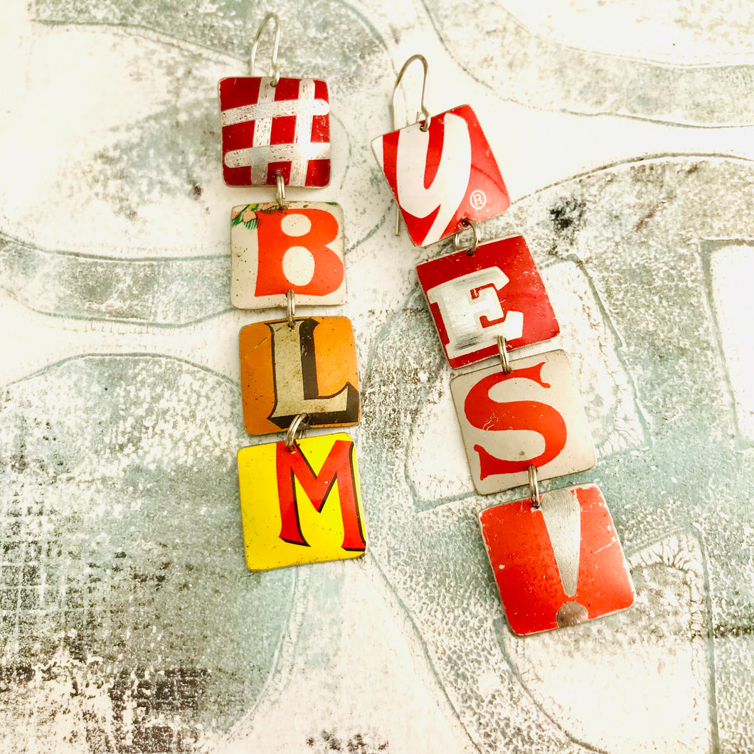 YES! #BLM Upcycled Tiny Typography Earrings