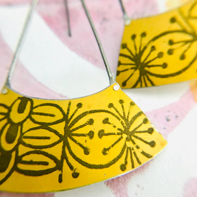 Mid Century Beeswax Yellow Wide Arc Zero Waste Earrings