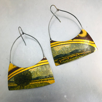 Landscape Wide Arch Tin Earrings