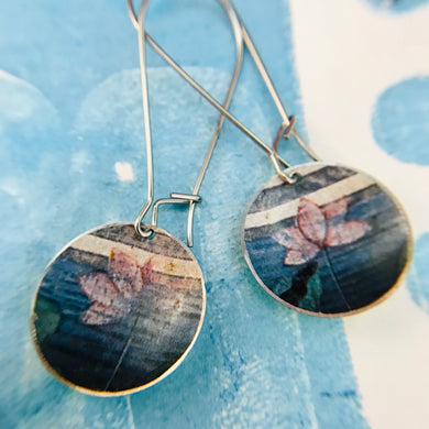 Watercolor Lotus Blossoms Medium Basin Earrings