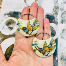 Load image into Gallery viewer, Radiant Birds Upcycled Circle Earrings