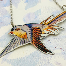 Load image into Gallery viewer, Songbird in Flight Upcycled Tin Necklace