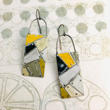 Load image into Gallery viewer, Mixed Neutrals Tesserae Arched Wire Tin Earrings