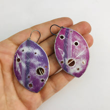 Load image into Gallery viewer, Purple Star Map Upcycled Tin Earrings