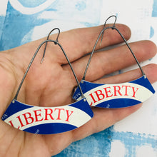 Load image into Gallery viewer, Liberty Wide Arc Edge Recycled Tin Earrings