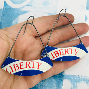 Liberty Wide Arc Edge Recycled Tin Earrings