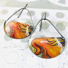 Load image into Gallery viewer, Waves of Orange Upcycled Tin Earrings