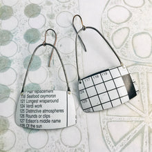 Load image into Gallery viewer, Crossword Puzzle Rounded Rectangles Zero Waste Tin Earrings