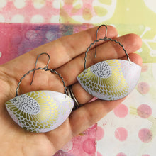 Load image into Gallery viewer, Sunflower Gibbous Moon Recycled Tin Earrings