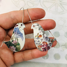 Load image into Gallery viewer, Wildflower Birds on a Wire Upcycled Tin Earrings