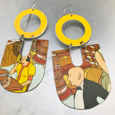 Let Them Eat Cake Chunky Horseshoes Zero Waste Tin Earrings