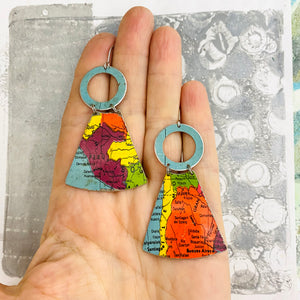 Peru & Argentina Small Fans Tin Earrings