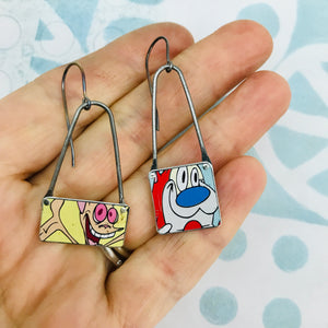 Ren & Stimpy Arched Wire Tin Earrings