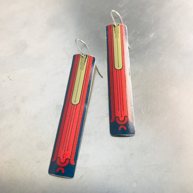 Formal Long Rectangle Tin Earrings