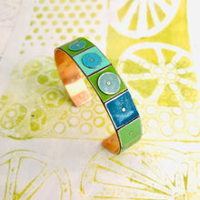 Load image into Gallery viewer, Mixed Greens Upcycled Tesserae Tin Cuff