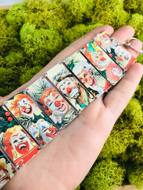 Crazy Clowns Upcycled Tin Bracelet