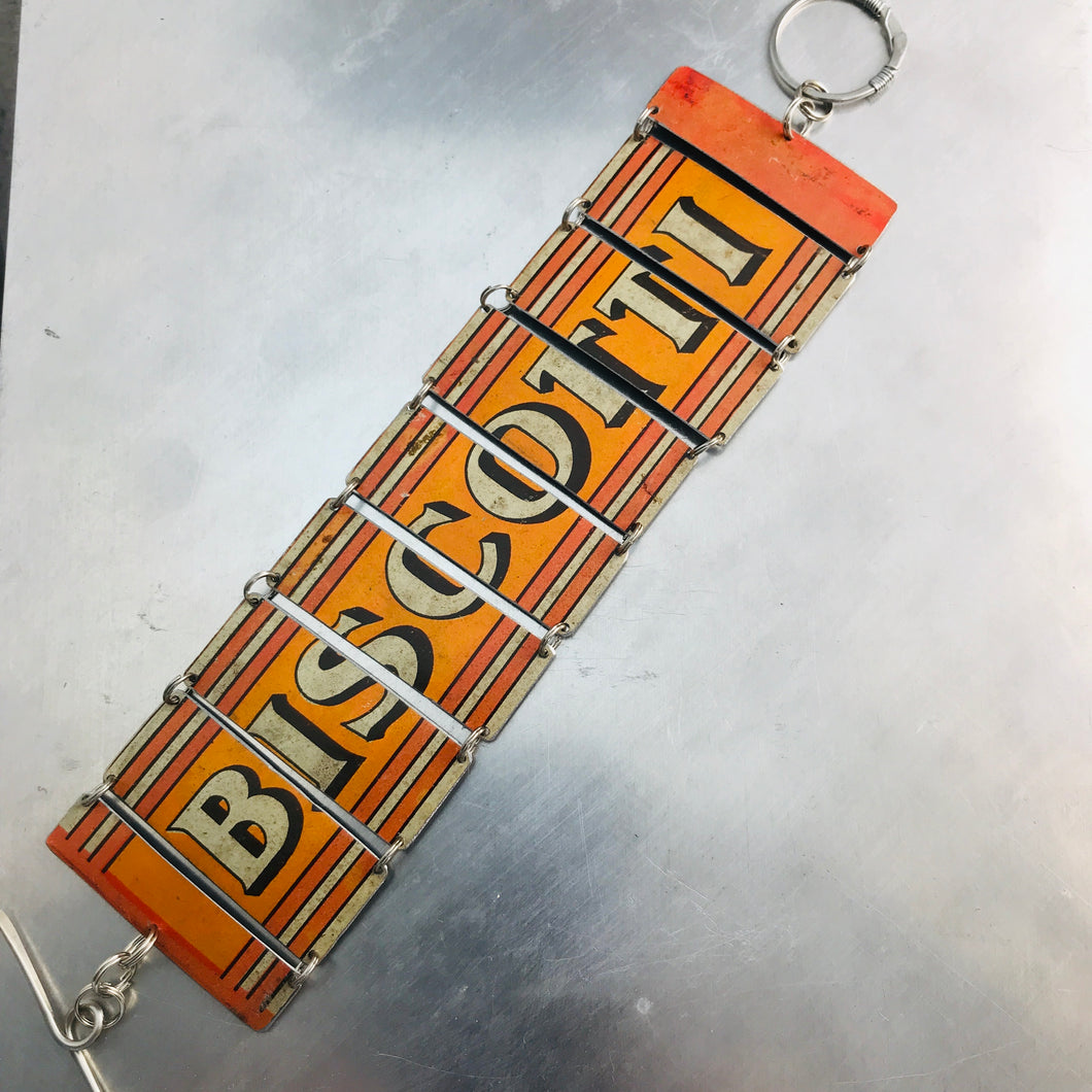 Vintage Biscotti Upcycled Tin Bracelet