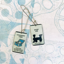 Load image into Gallery viewer, Monopoly Board Rectangle Recycled Tin Earrings