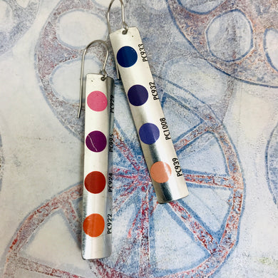 Colored Pencil Case Long Narrow Tin Earrings