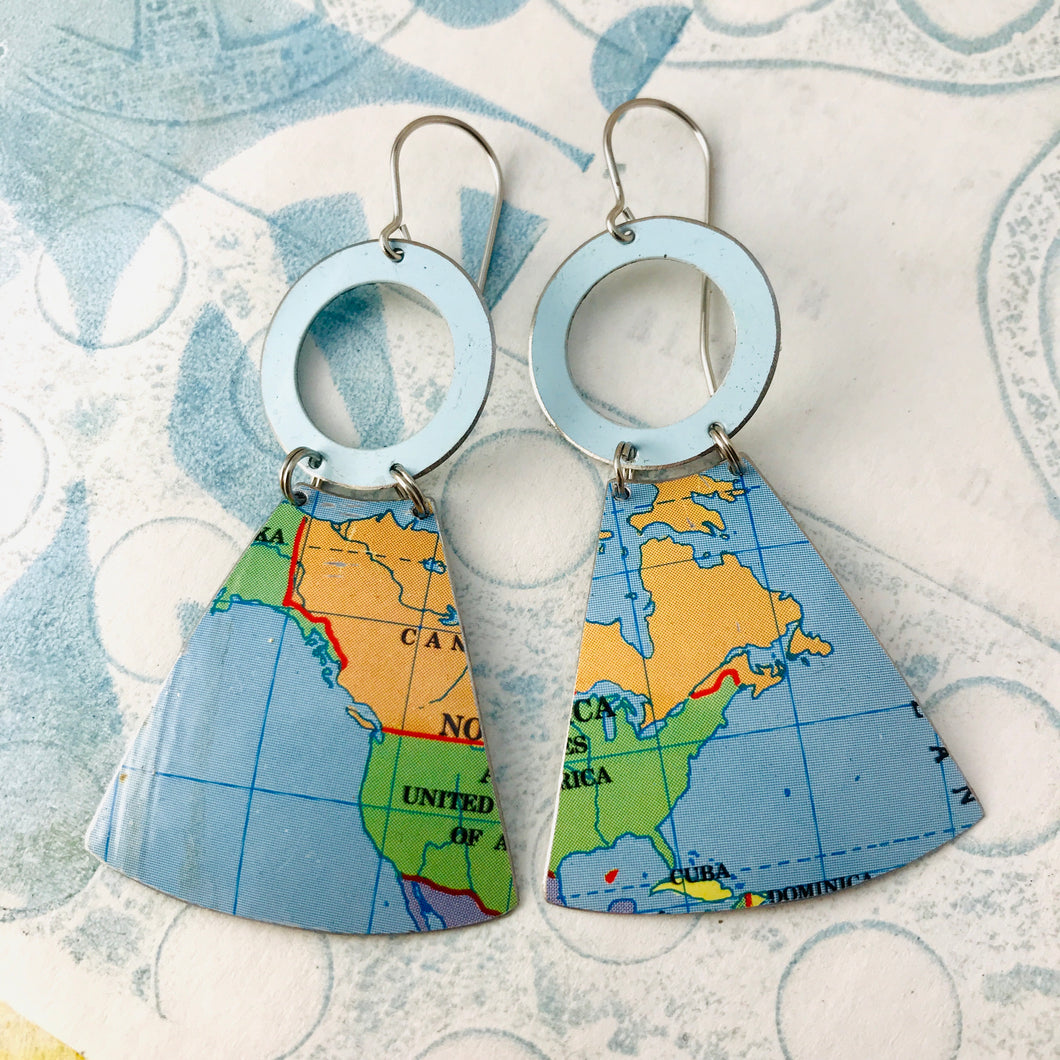 Divided America Small Fans Zero Waste Tin Earrings