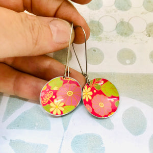 Flowery Pinks Medium Basin Earrings