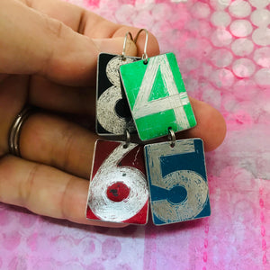 86 45 Mixed Rectangles Tin Earrings