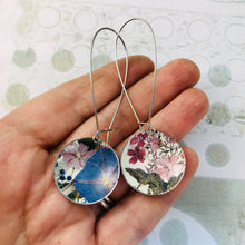 Load image into Gallery viewer, Wildflowers on White Large Basin Tin Earrings