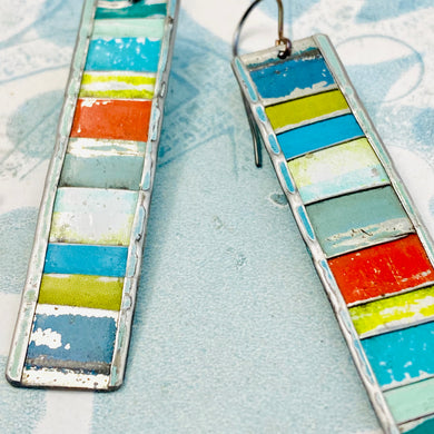 Fenced Mixed Cools Rectangle Tin Earrings