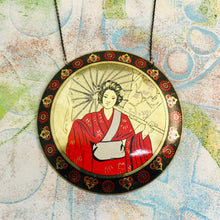 Load image into Gallery viewer, Japanese Parasol Woman Upcycled Tin Necklace