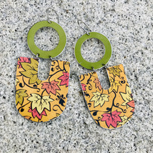 Load image into Gallery viewer, Falling Leaves Chunky Horseshoe Tin Earrings