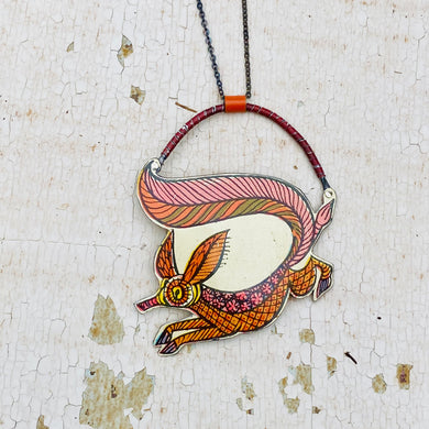 Fancy Fox Upcycled Tin Necklace