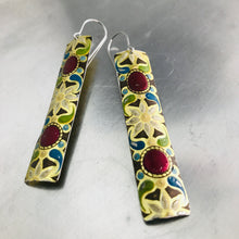 Load image into Gallery viewer, Vintage Jewels Narrow Rectangle Tin Earrings