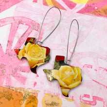 Load image into Gallery viewer, Yellow Rose of Texas Upcycled Tin Earrings