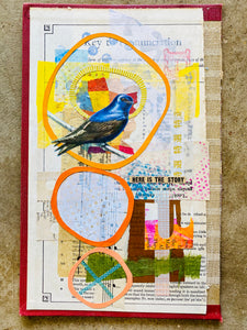 Here Is The Story  •  Collage on Upcycled Book Cover
