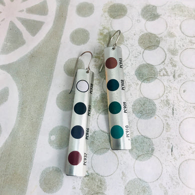 Colored Pencil Case Long Narrow Tin Earrings