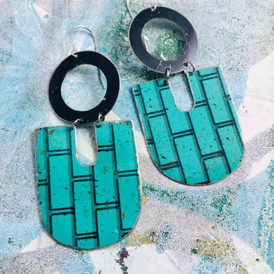 Doll House Roof Chunky Horseshoe Tin Earrings