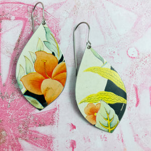 Orange Blossoms Upcycled Pod Tin Earrings