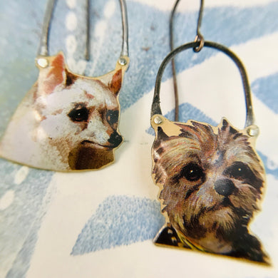 Sweet Little Pups II Recycled Tin Earrings