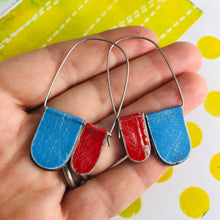 Load image into Gallery viewer, Sky &amp; Scarlet Arch Dangle Tin Earrings