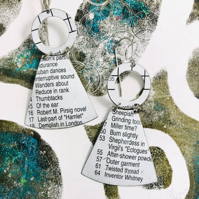 Crossword Puzzle Small Fans Tin Earrings