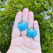 Load image into Gallery viewer, Powdery Blue Mandala Little Circles Upcycled Tin Earrings